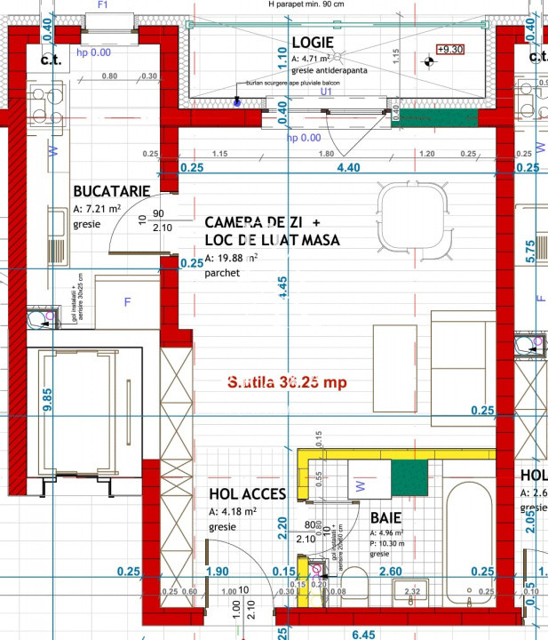 Ap 1 camera decomandata, 36 mp, finisat, parcare, lift, bloc nou, zona Eroilor!