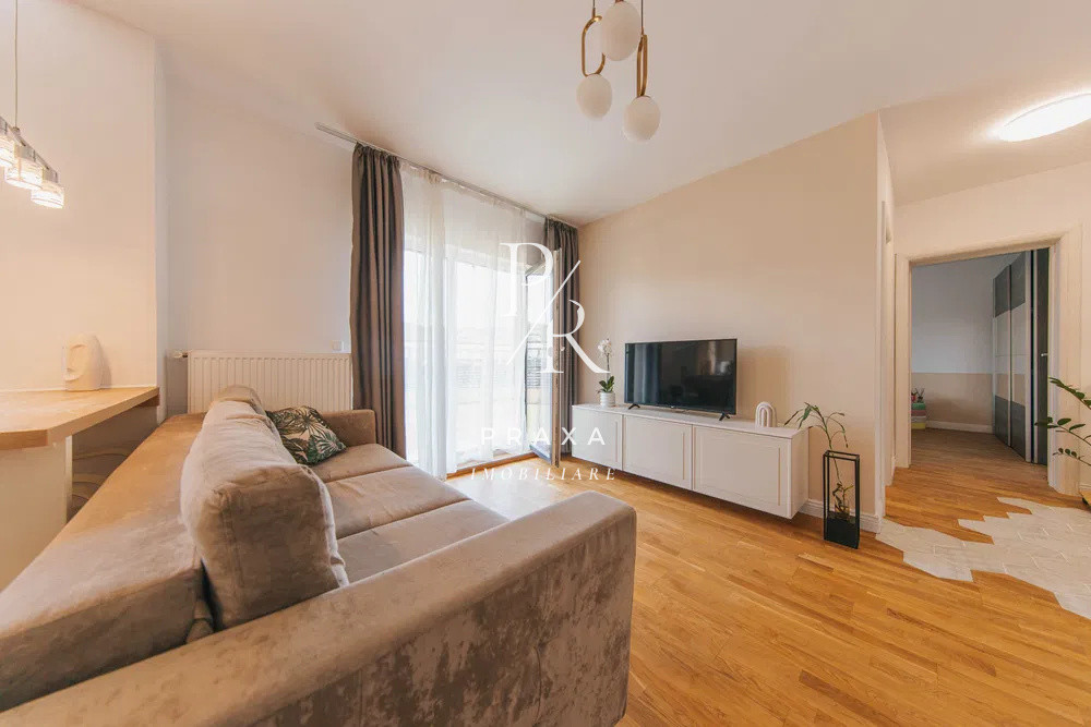 Apartament modern 2 camere, terasa 50mp, bloc nou, mobilat utilat, zona Terra!
