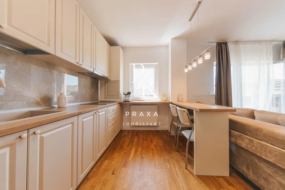 Apartament modern 2 camere, terasa 50mp, bloc nou, mobilat utilat, zona Terra!