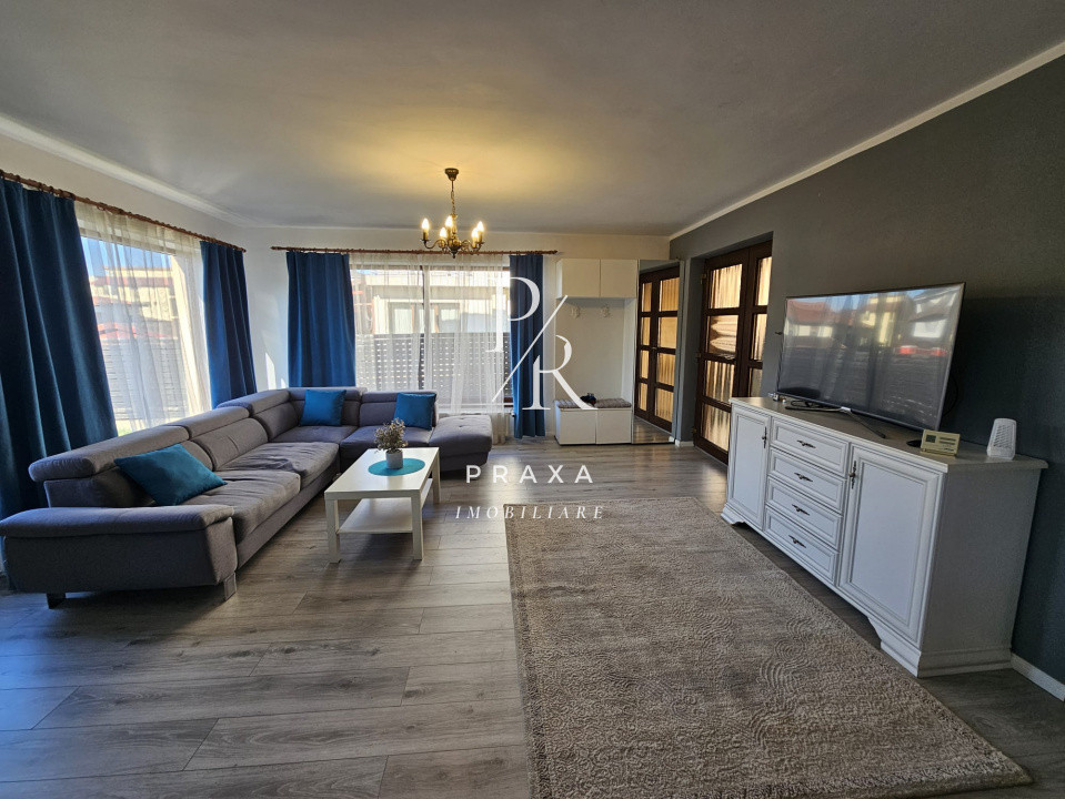 Casa de inchiriat, complet mobilata, 110mp, gradina, 2 parcari, strada Florilor!