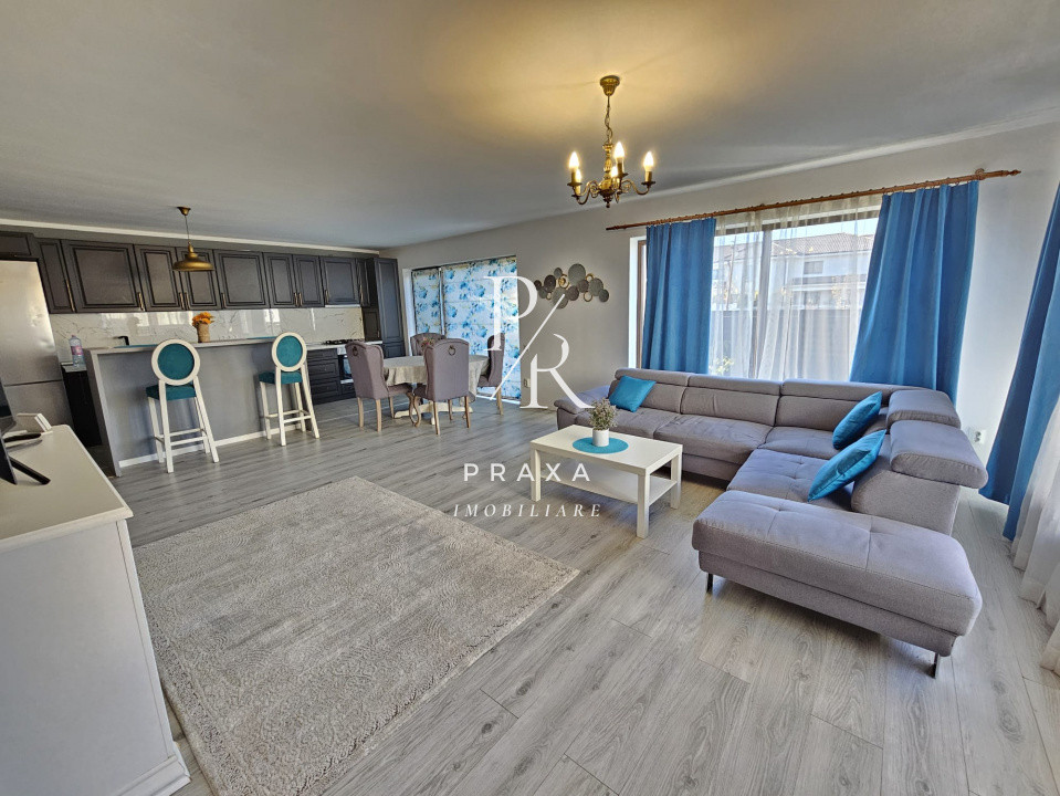 Casa de inchiriat, complet mobilata, 110mp, gradina, 2 parcari, strada Florilor!