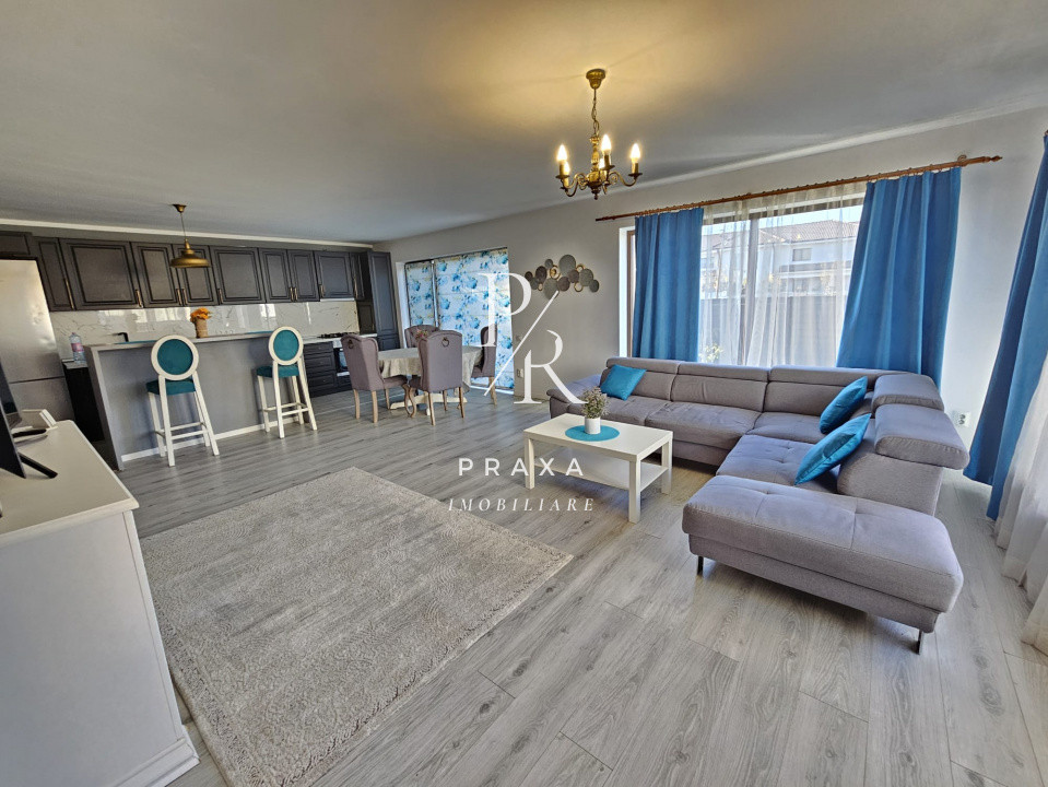 Casa de inchiriat, complet mobilata, 110mp, gradina, 2 parcari, strada Florilor!