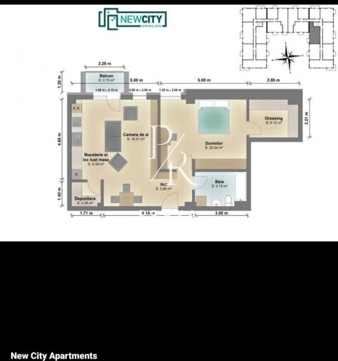 Apartament de vanzare 2 camere, 66mp, parcare, mobilat, zona New City Eroilor!