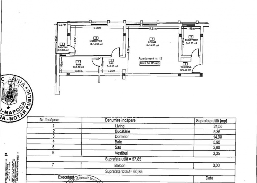 Apartament de vanzare 2 camere, 58mp + balcon, an 2025, central, strada Eroilor!