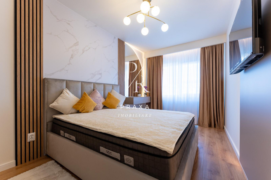 Apartament 2 camere 56 mp, decomandat, finisat, mobilat LUX zona Terra