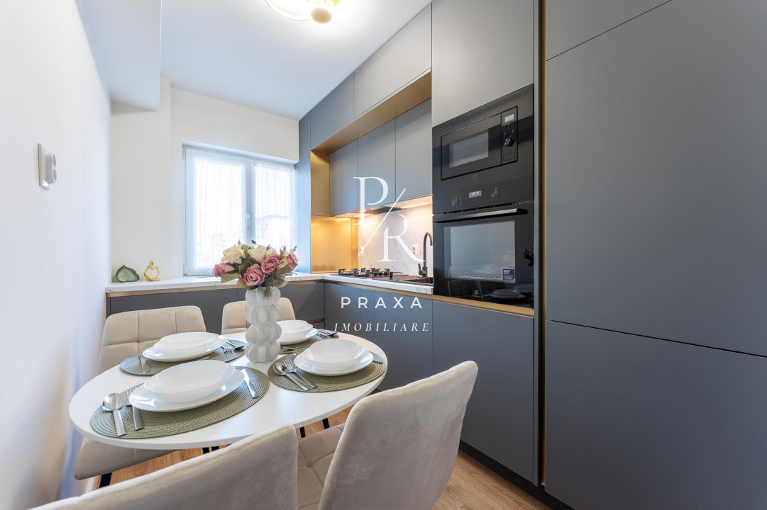 Apartament 2 camere 56 mp, decomandat, finisat, mobilat LUX zona Terra