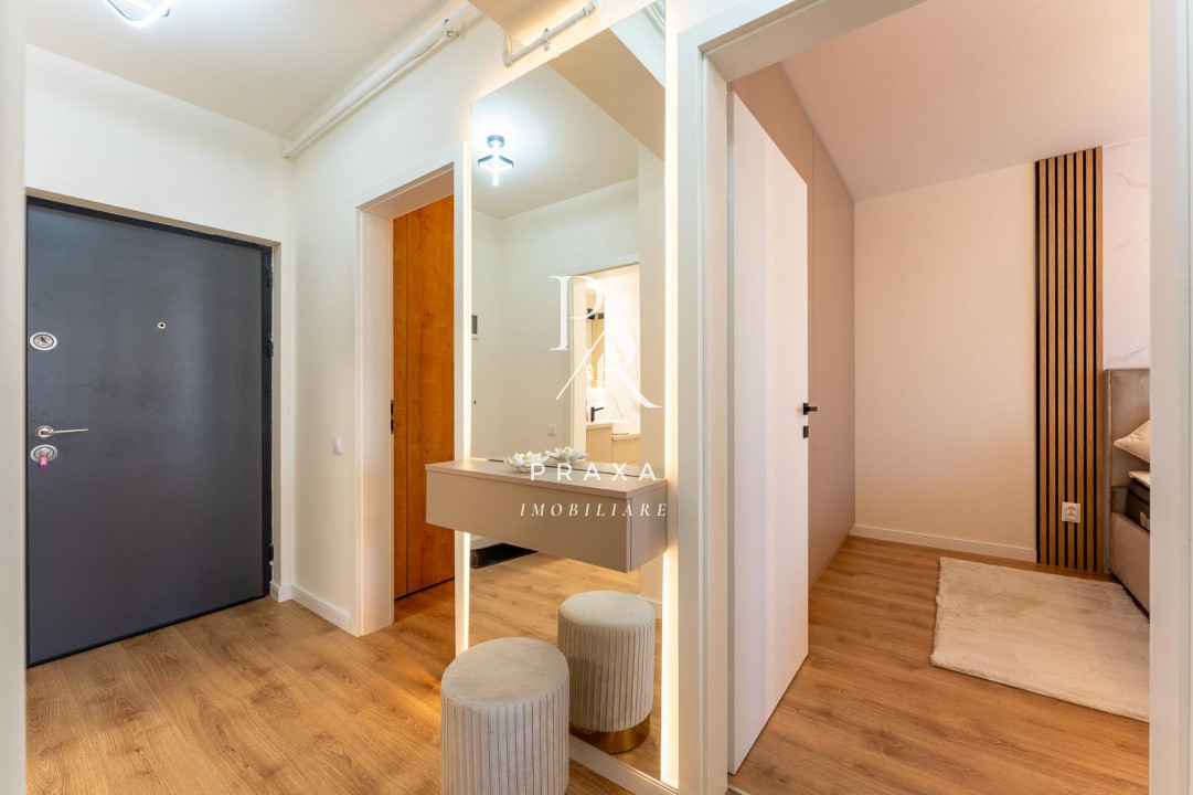 Apartament 2 camere 56 mp, decomandat, finisat, mobilat LUX zona Terra