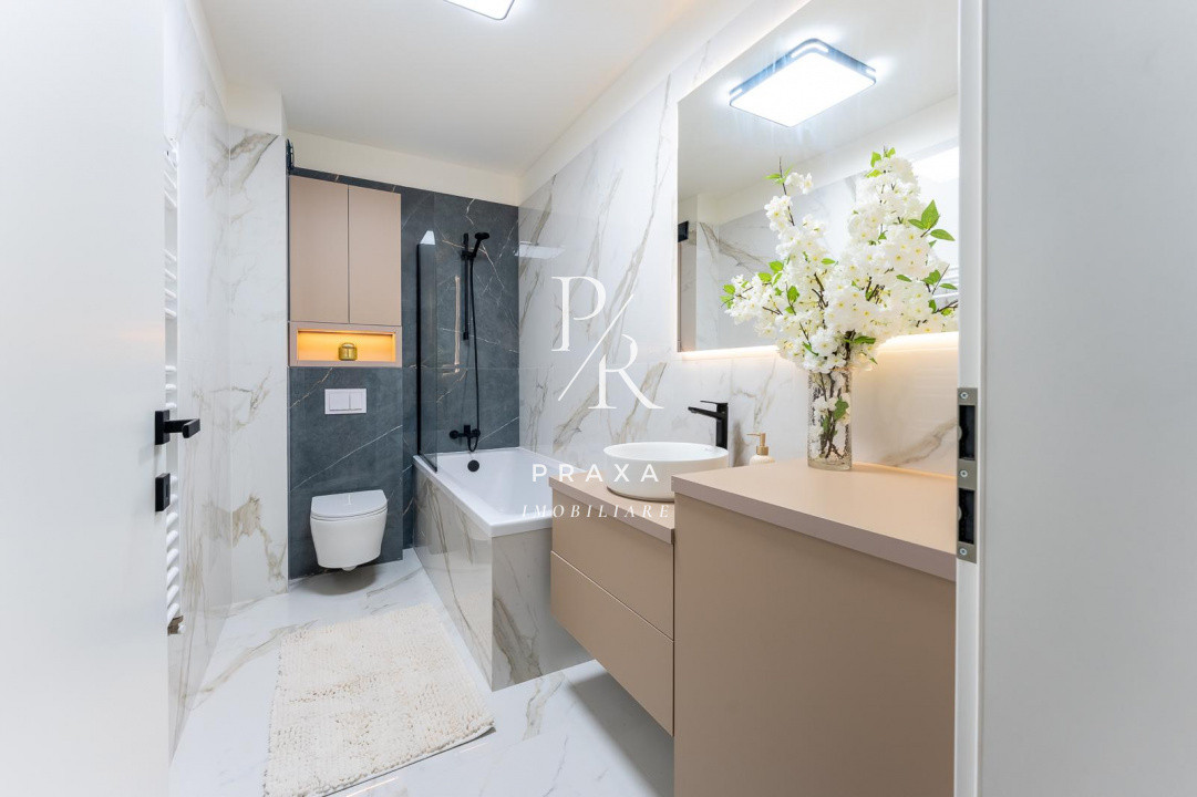 Apartament 2 camere 56 mp, decomandat, finisat, mobilat LUX zona Terra