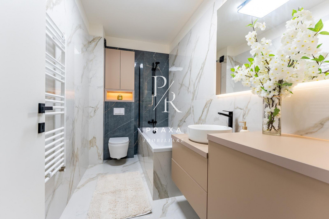Apartament 2 camere 56 mp, decomandat, finisat, mobilat LUX zona Terra