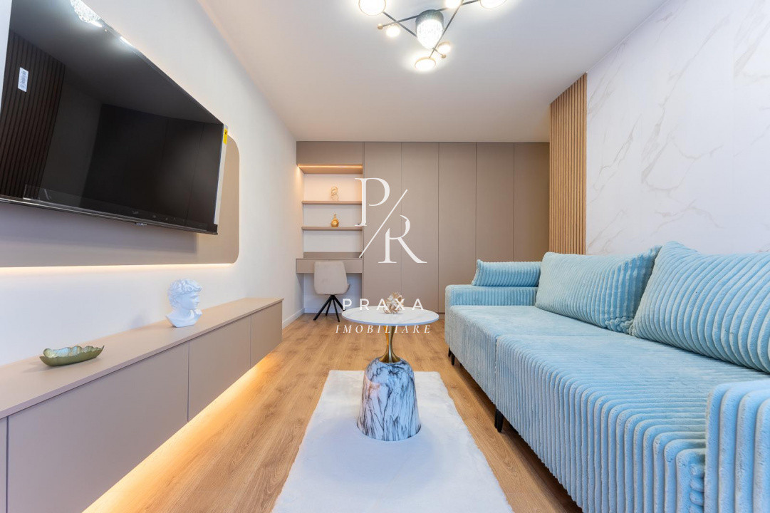 Apartament 2 camere 56 mp, decomandat, finisat, mobilat LUX zona Terra