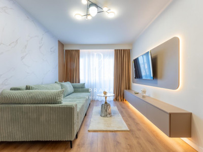Apartament 2 camere 56 mp, decomandat, finisat, mobilat LUX zona Terra
